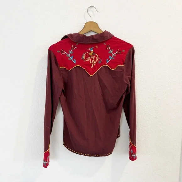 Double D Ranch- Western Embroidered Snap Button Down Top- XS - Picture 8 of 11